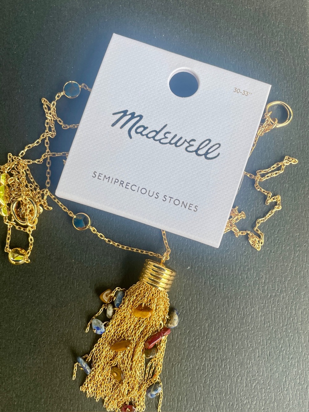 NWT Madewell Semiprecious Tassel Pendant Layered Necklace. Lovely!